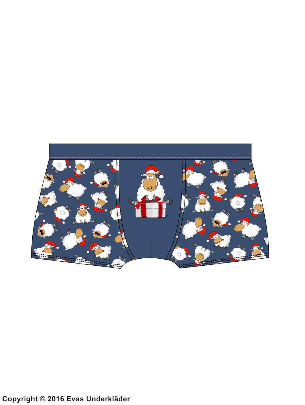 Men's boxer briefs, sheep, Christmas theme